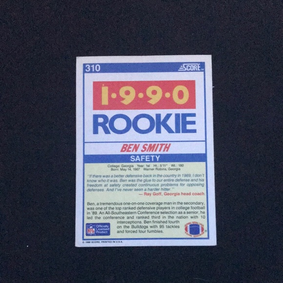 1990 Score Rookie Card - Football Player - Picture 16 of 16